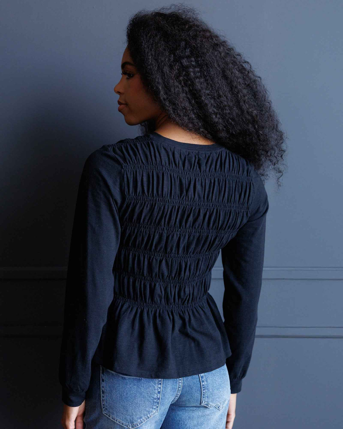 Long Sleeve Smocked Tee