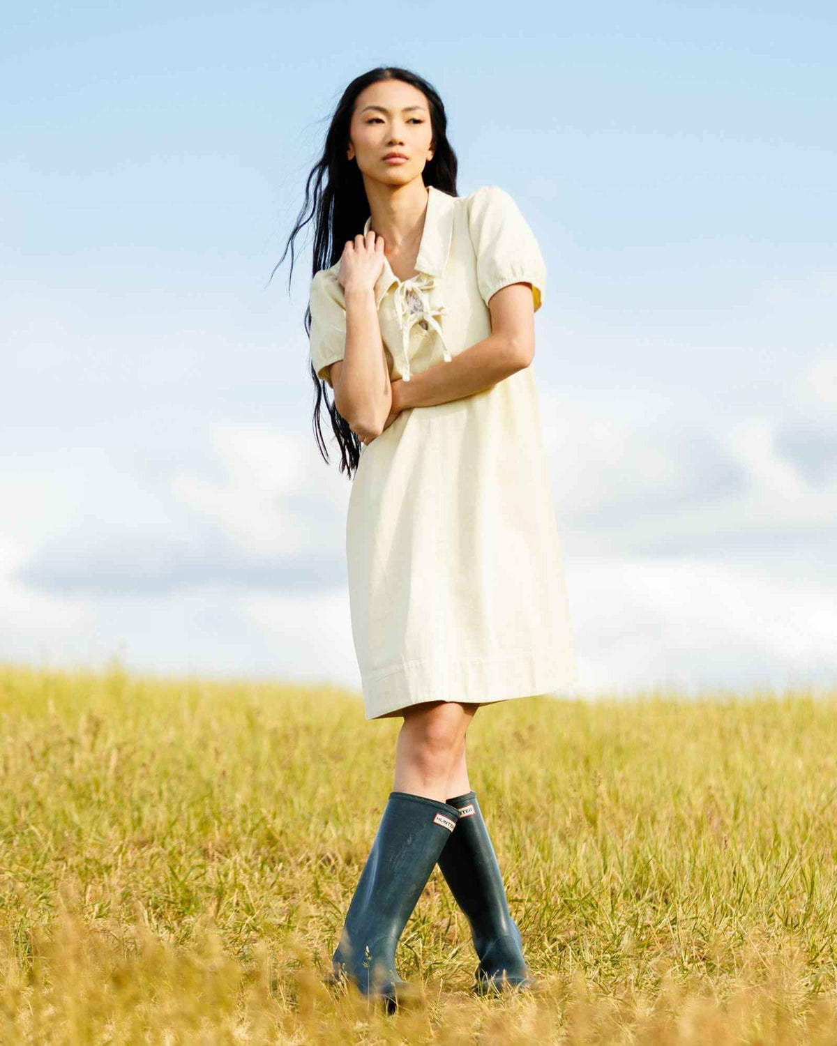 Demure Denim Dress