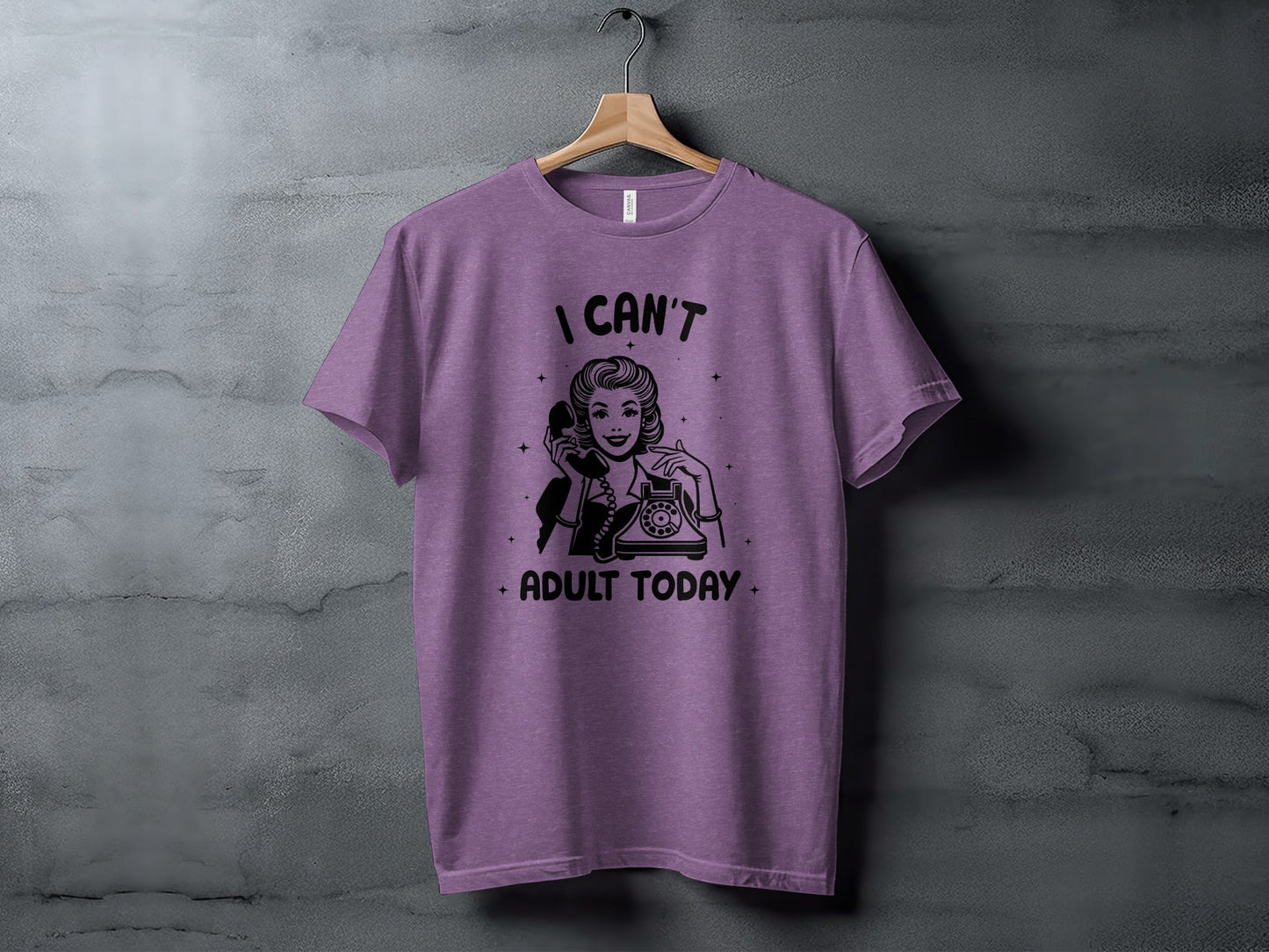 I Can't Adult Today Retro Inspired Graphic Design T-Shirt