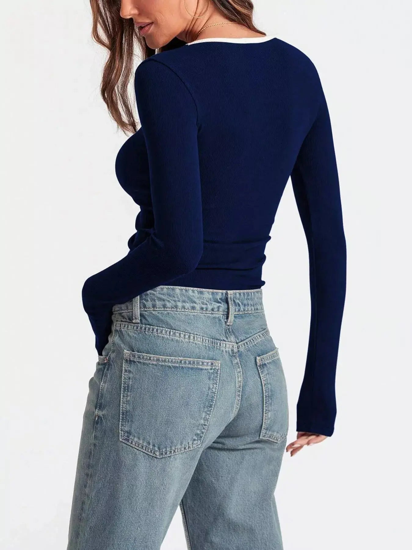 Scoop Neck Long Sleeve T Shirt