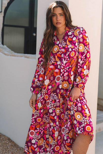 Collared Tiered Long Dress