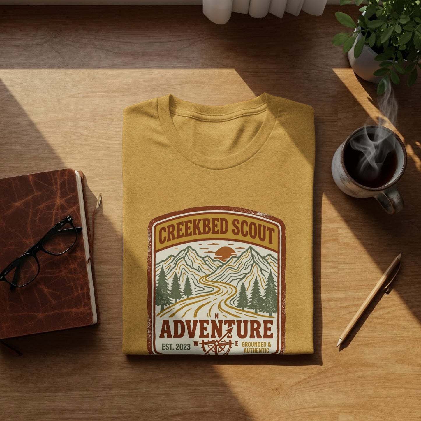 Rugged Creekbed Scout Adventure Emblem Wilderness Shirt