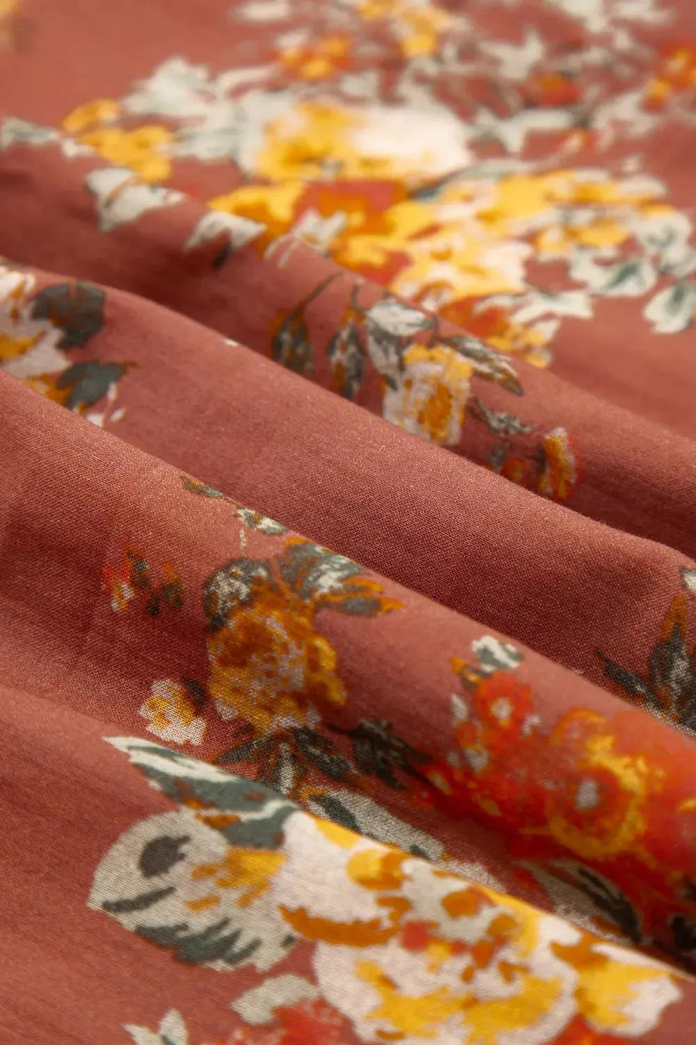 Floral Puff Sleeve Square Neck Knot Open Back Mini Dress