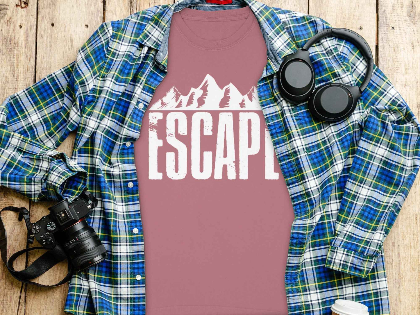 Escape to Nature with Mountain Graphic Art Long Sleeve T-Shirt
