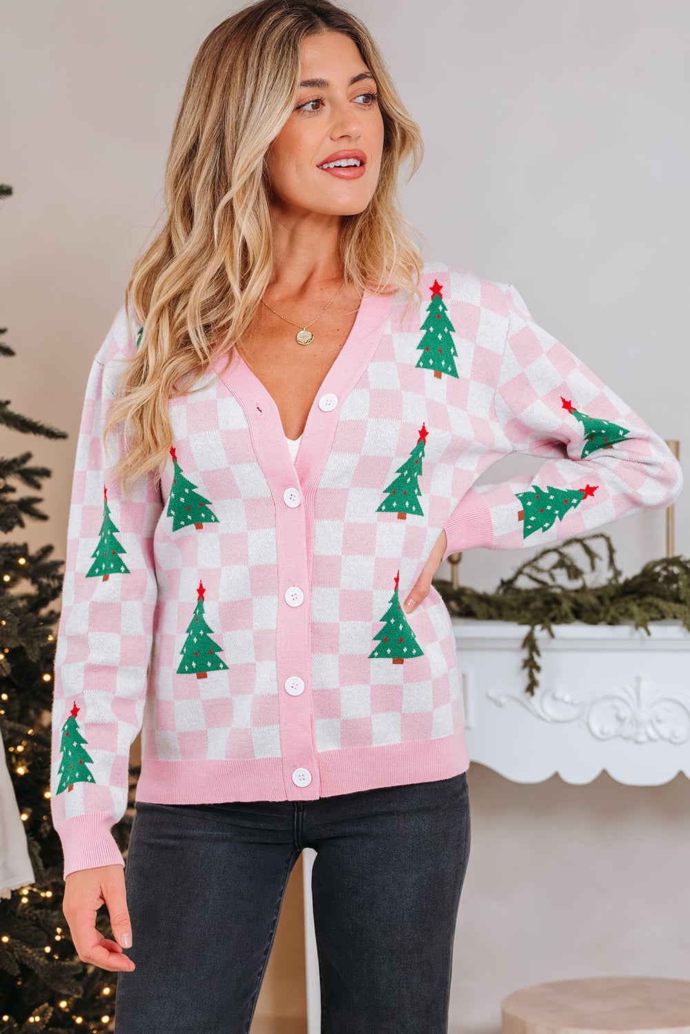 Ella Tree Pattern Cardigan Sweater