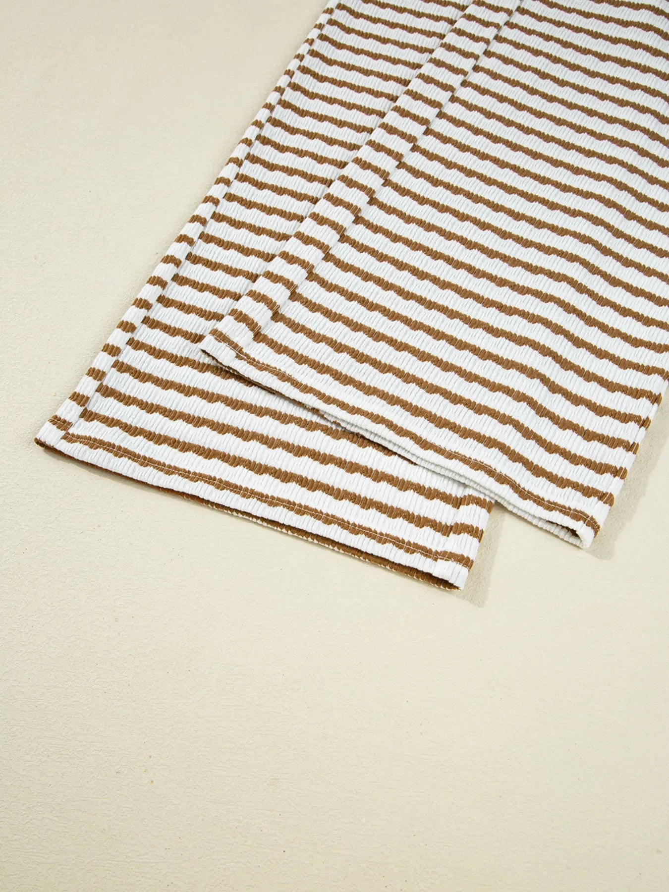 Stripe Collared Top and Drawstring Pant Loungewear Set