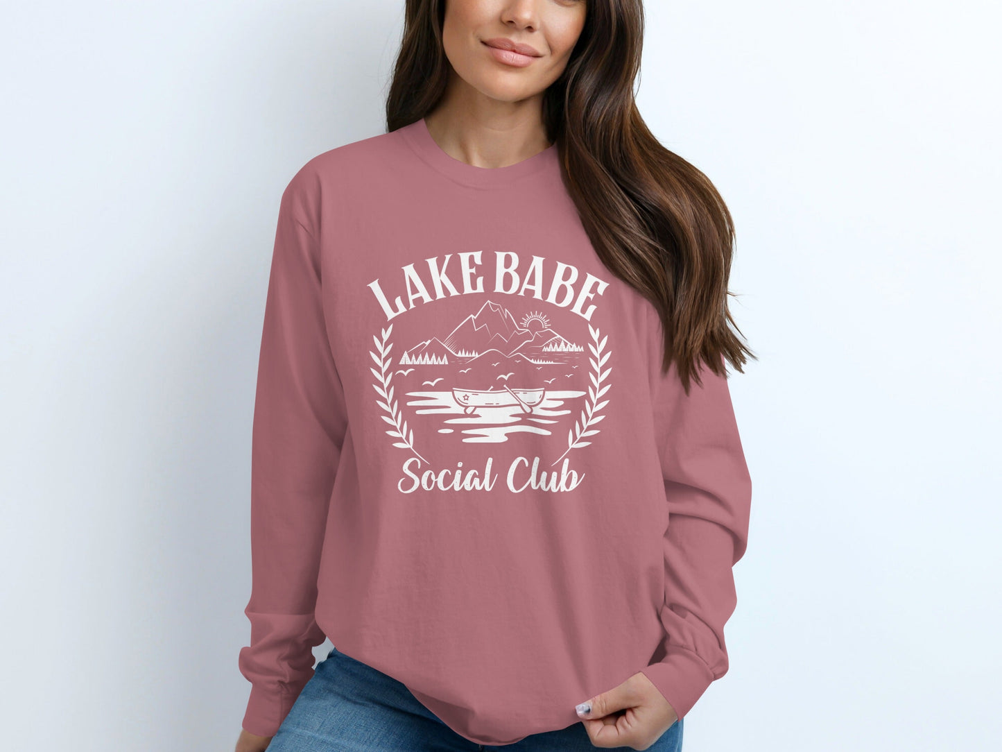 Lake Babe Social Club Vacation Outdoors Design Long Sleeve T-Shirt
