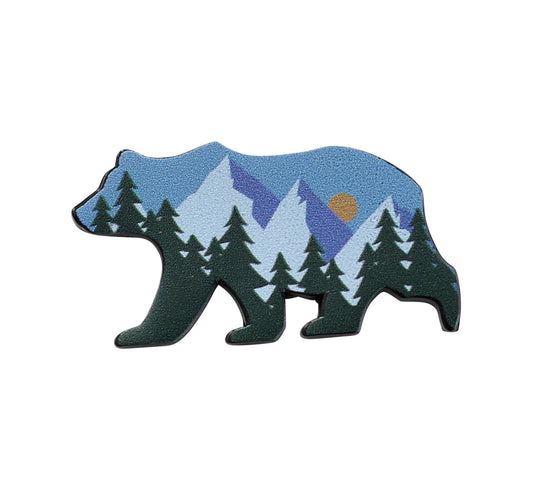 Mountain Bear Sunset Enamel Pin