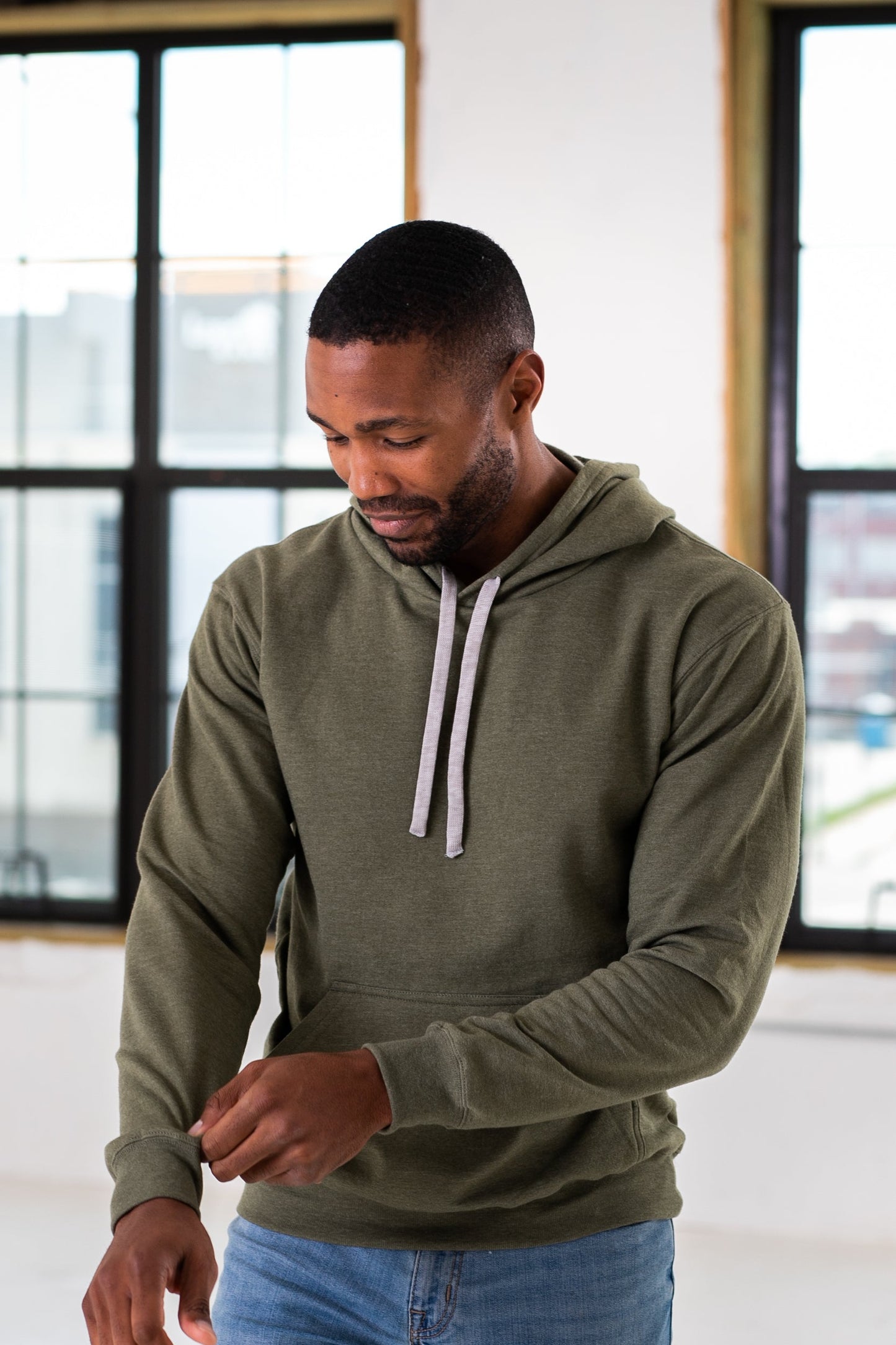 Heathered Fleece Hood