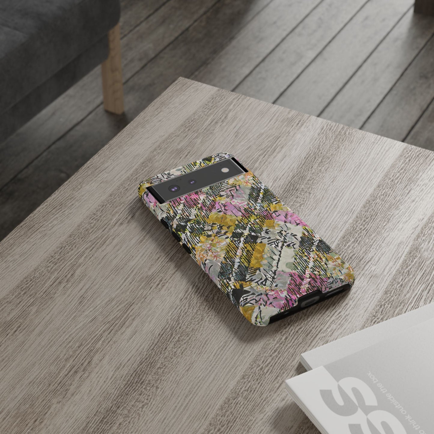 Purple Plaid Floral Artistic Tough Phone Case