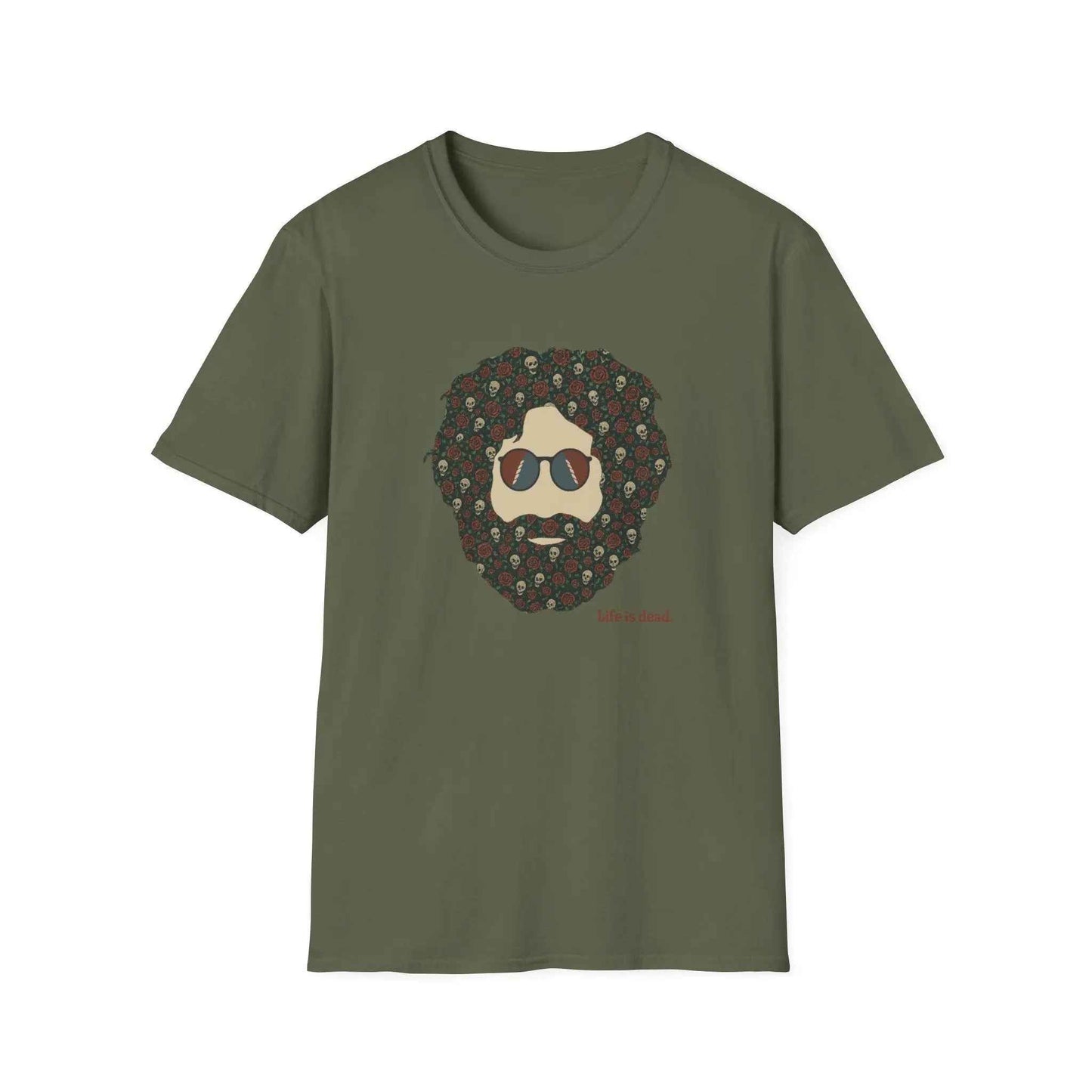 Skull & Roses Jerry Life is dead.® Grateful Dead T-Shirt