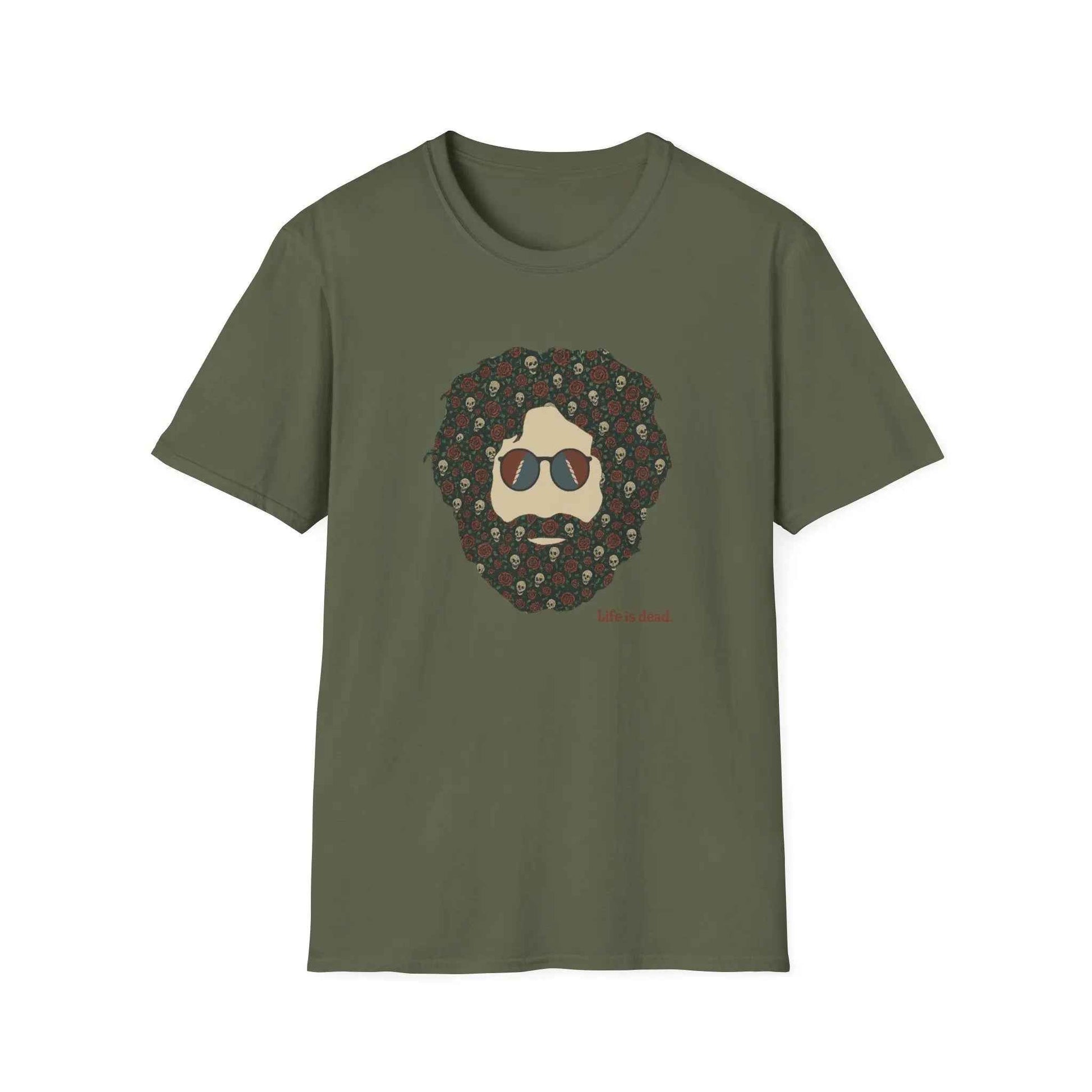 Skull & Roses Jerry Life is dead.® Grateful Dead T-Shirt