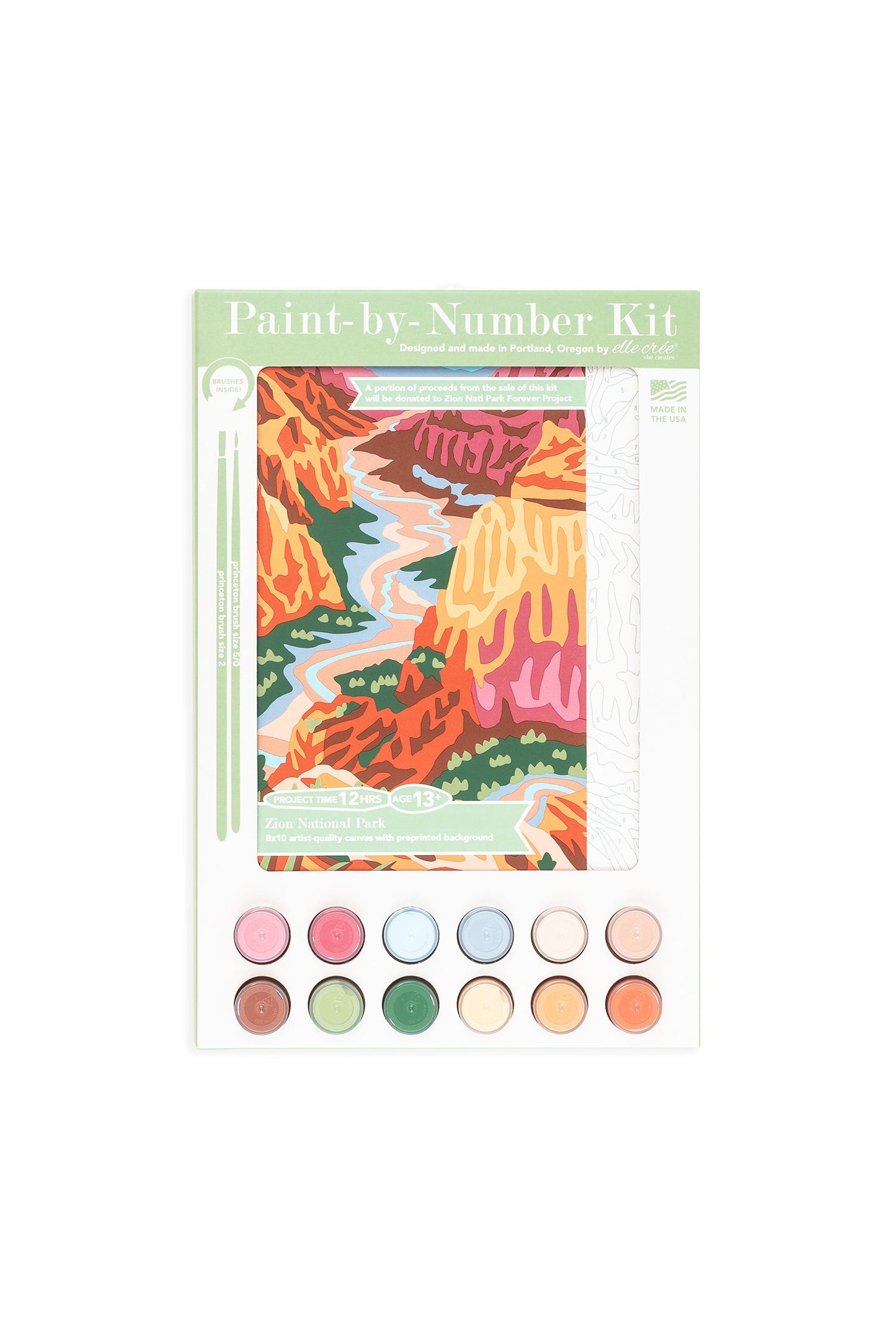 Zion National Park | 8x10 paint-by-number kit