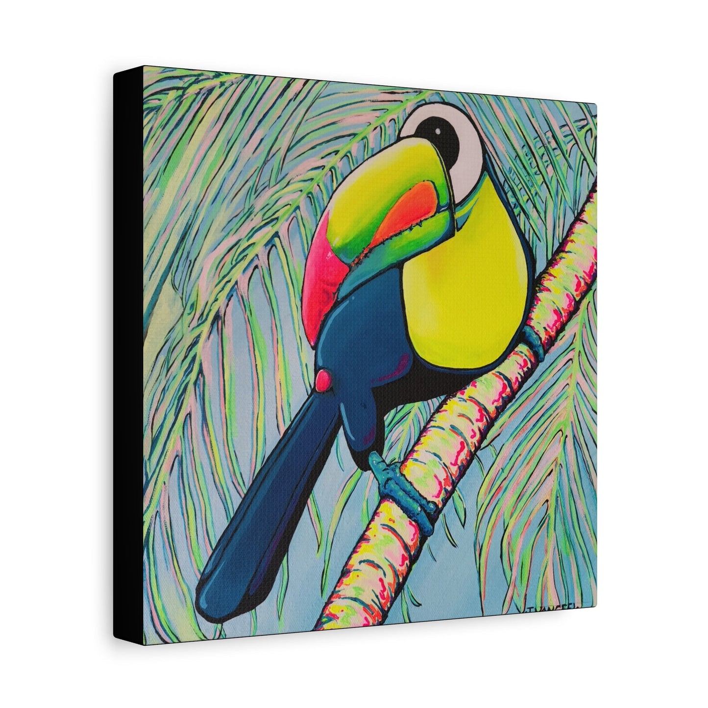 Cyclops Toucan Original Canvas Art Print, Bird Art, Tropical Vibes