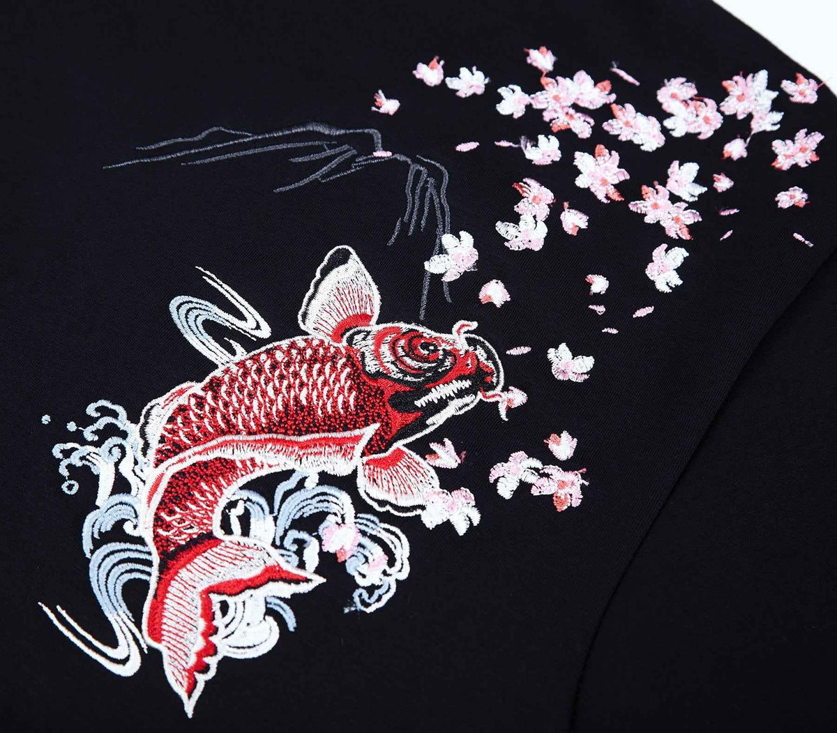 KH9197 Red Koi Embroidery Hoodie