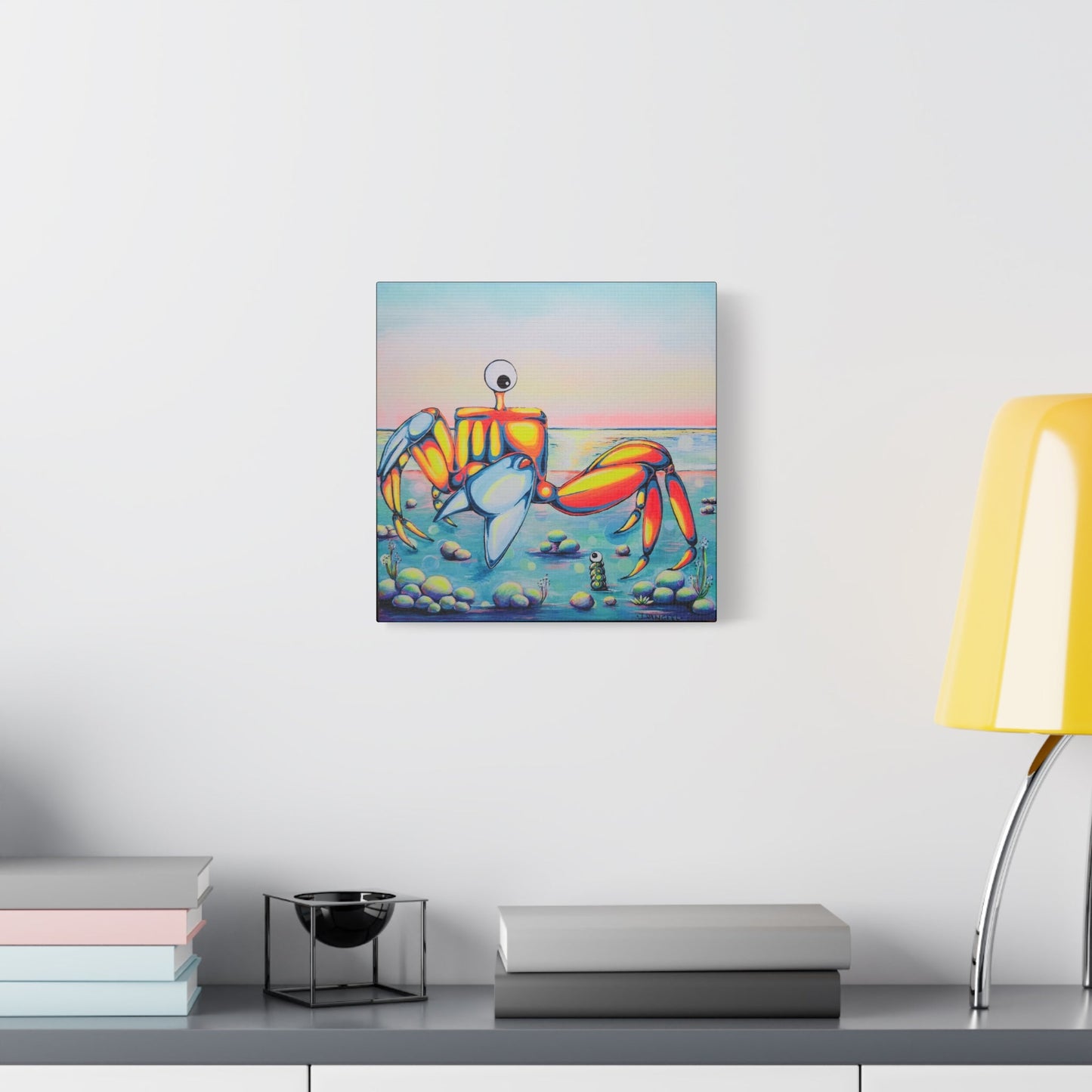 Cyclops Crab Original Canvas Art Print, Gift, Ocean Wall Art, Unique, Coastal Home Decor