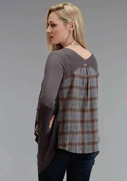 Stetson 0758 Twill Plaid (Grey) - Women's Knit Shirt