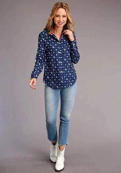 Stetson 01120 Vintage Ditzy (Blue) - Women's Blouse