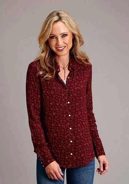 Stetson 1770 Western Ditzy (Wine) - Women's Blouse