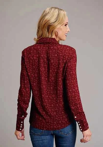 Stetson 1770 Western Ditzy (Wine) - Women's Blouse