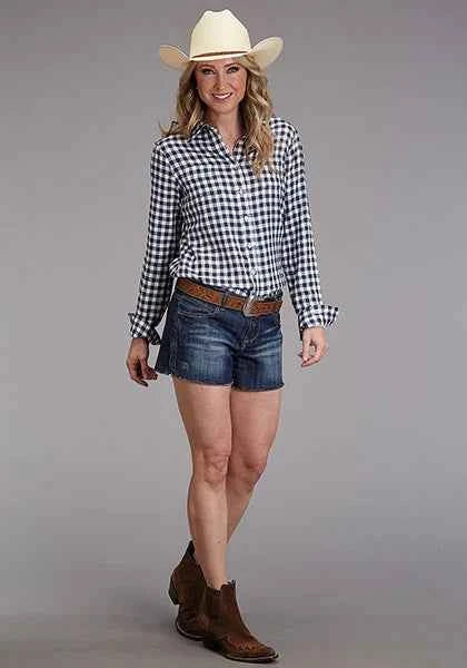 Stetson 00255 Double Sided Plaid (Navy) - Women's Blouse