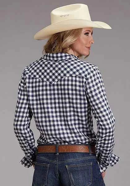 Stetson 00255 Double Sided Plaid (Navy) - Women's Blouse