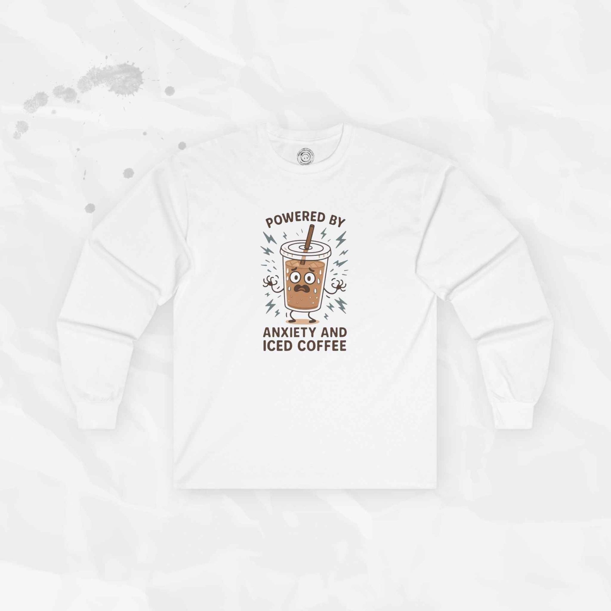 Powered by Anxiety and Iced Coffee - Long Sleeve T-Shirt