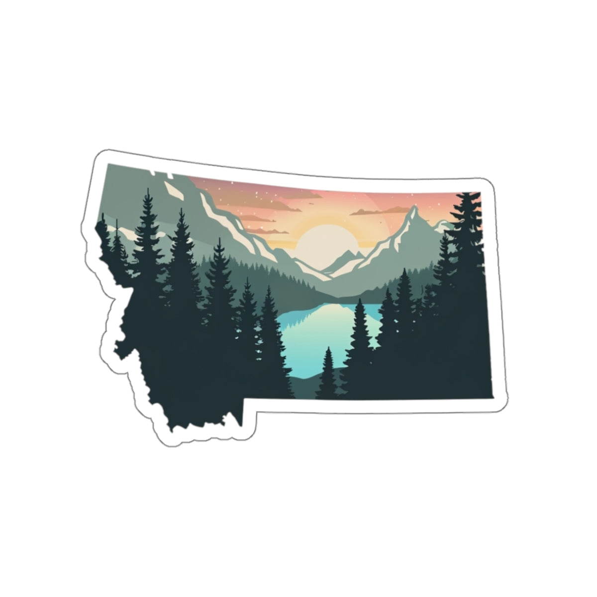 Montana Sunrise Die-Cut Sticker