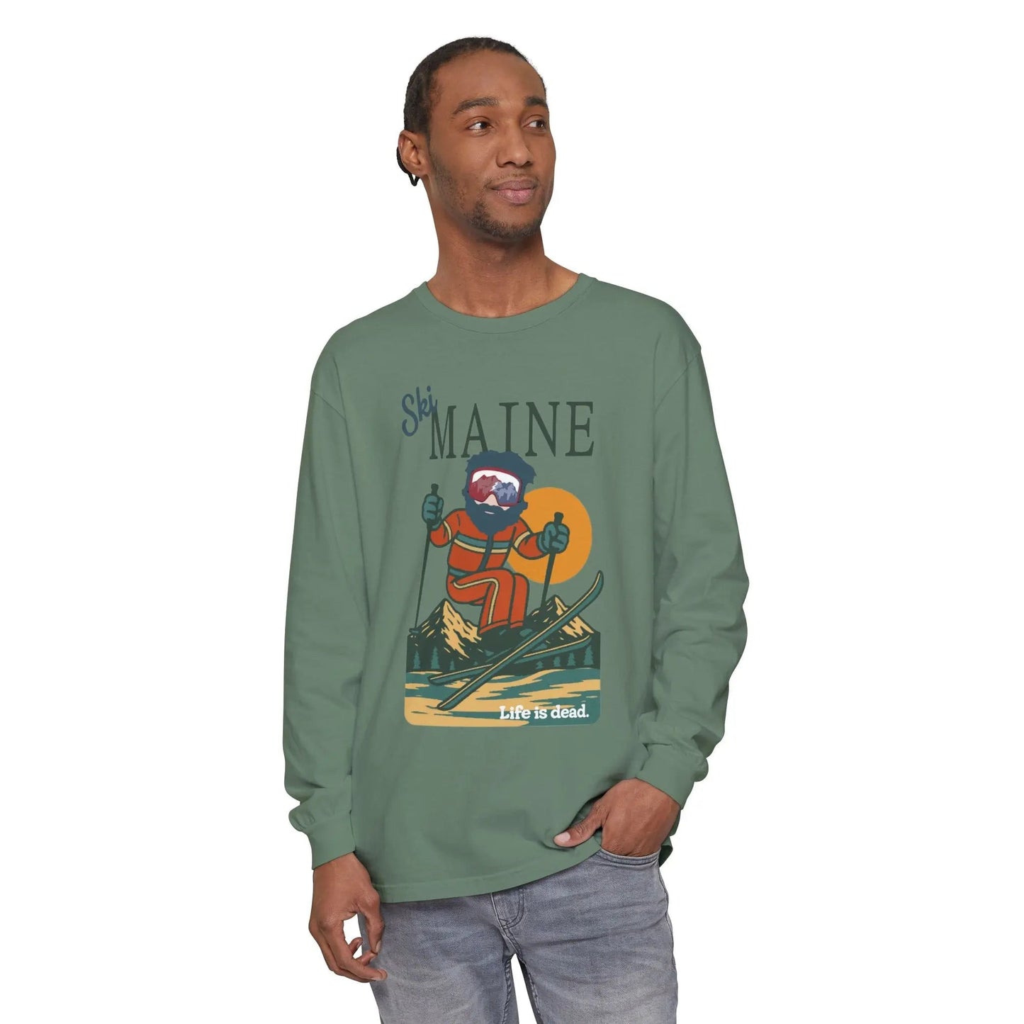 Ski Maine - Life is dead.® Mountain Collection Garment-Dyed Long Sleeve T-Shirt