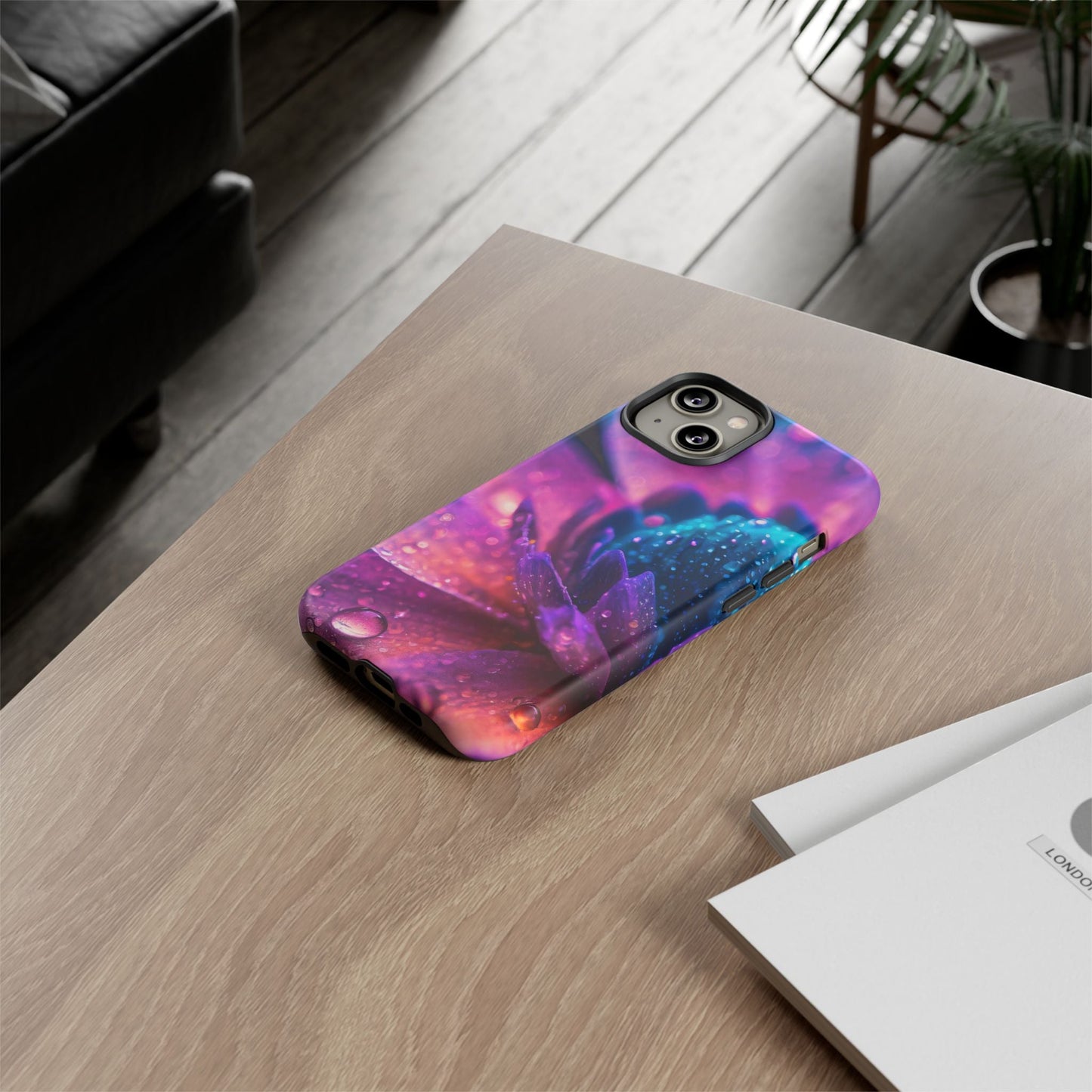 Vibrant Blue And Purple Flower Tough Phone Case