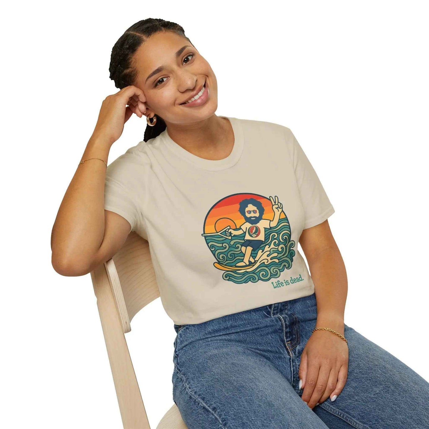 Jerry's Ridin' The Wake Life is dead.® Grateful Dead T-Shirt