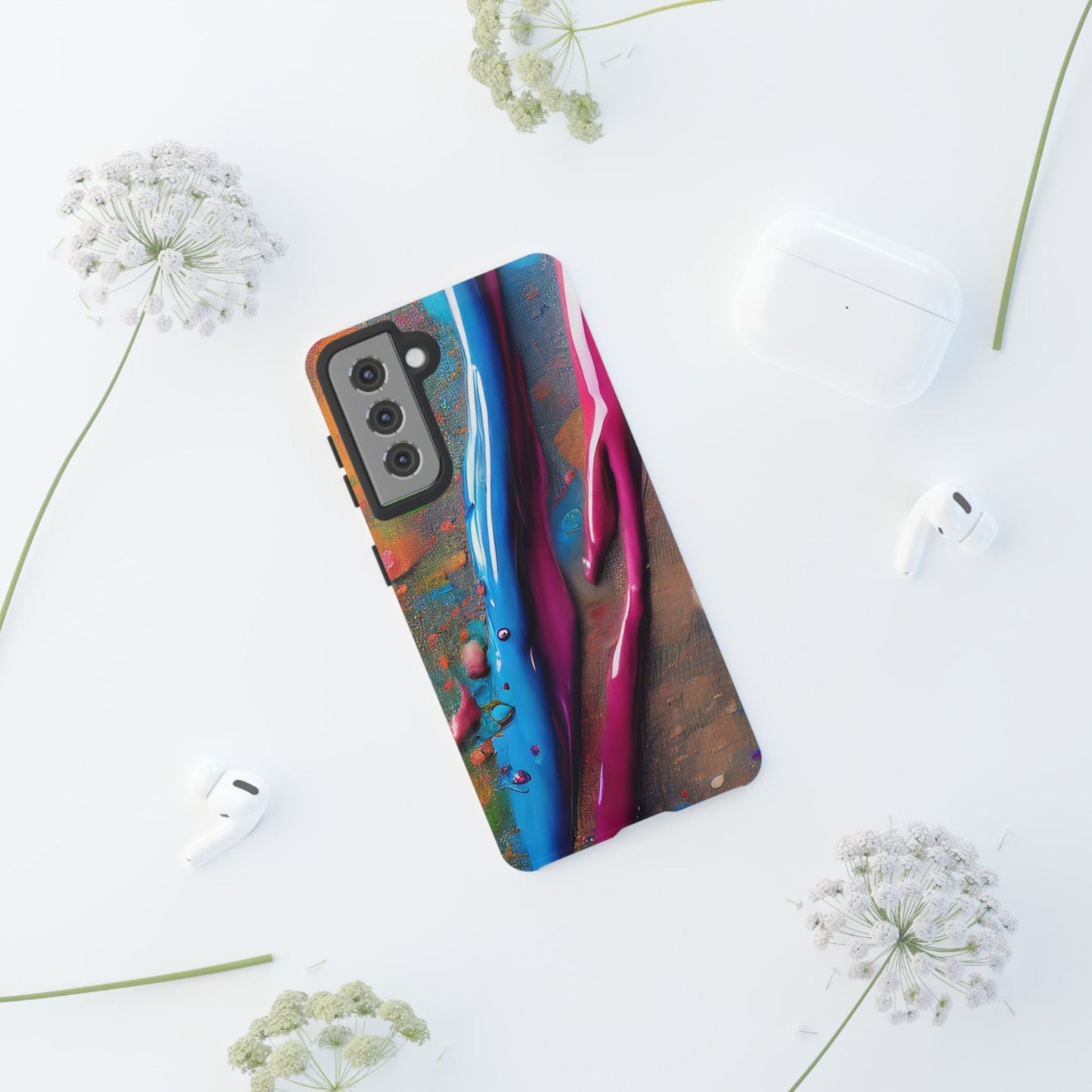Colorful Artistic Paint Splatter Tough Phone Case