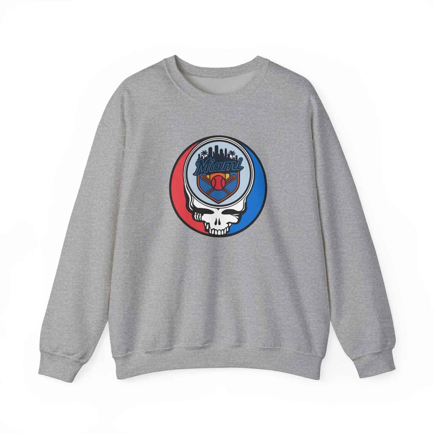 Miami Marlins Original Stealie Grateful Dead Crewneck Grateful Dead Sweatshirt