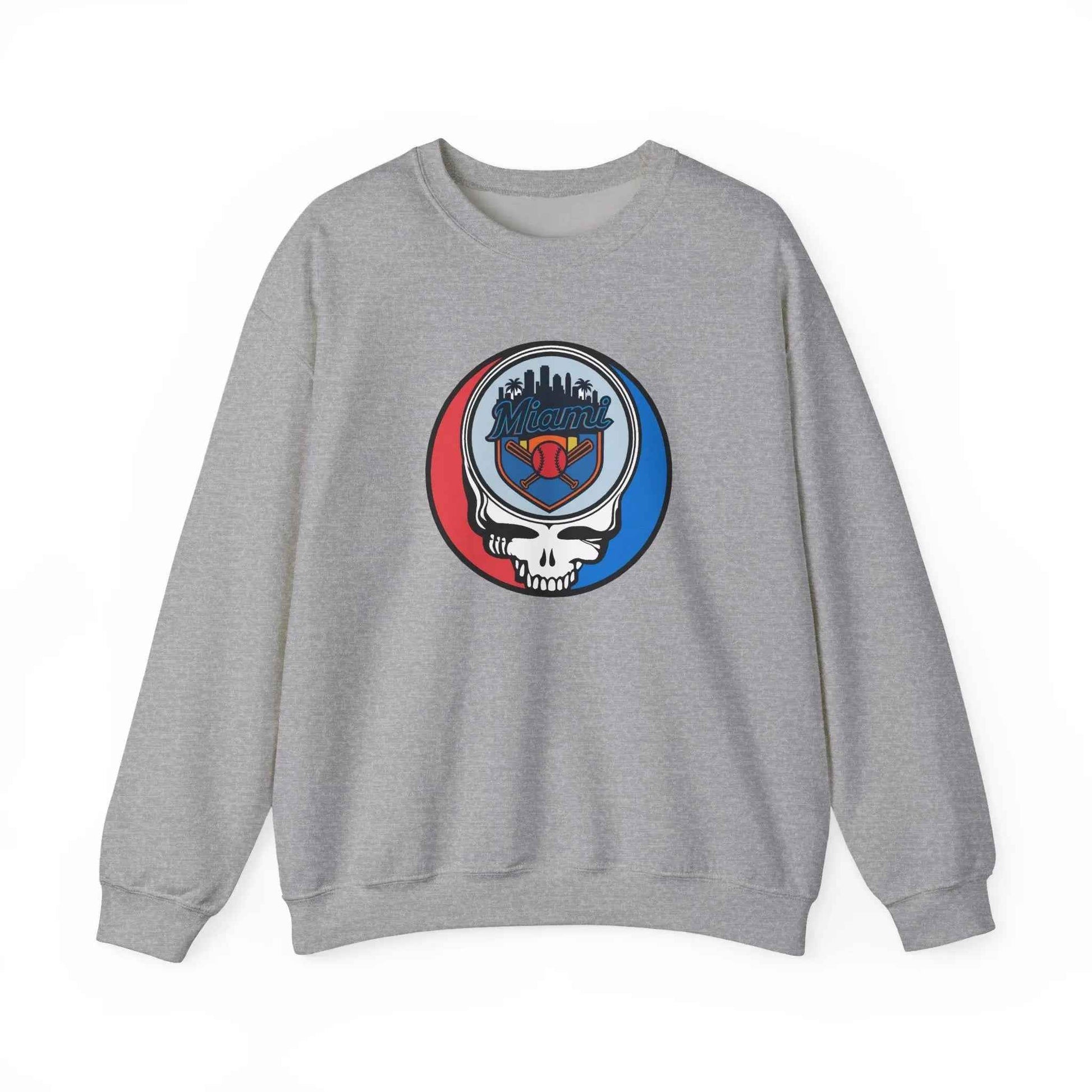 Miami Marlins Original Stealie Grateful Dead Crewneck Grateful Dead Sweatshirt
