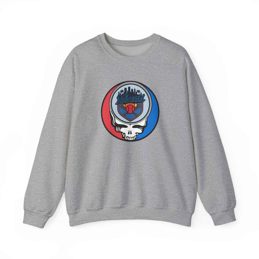 Miami Marlins Original Stealie Grateful Dead Crewneck Grateful Dead Sweatshirt