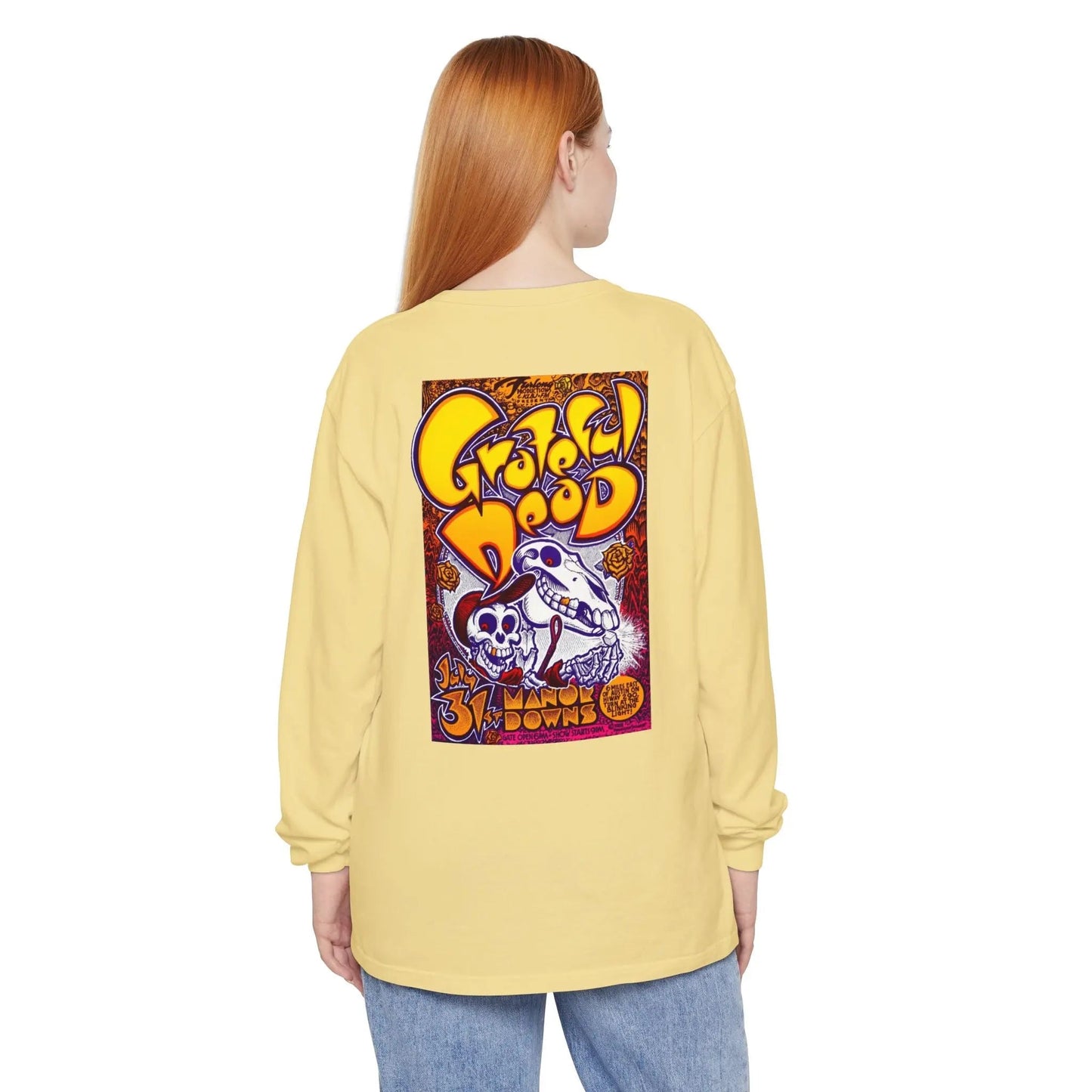 Austin, TX Grateful Dead Concert Garment-Dyed Long Sleeve T-Shirt