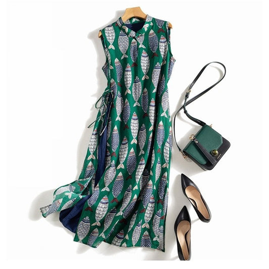 Sleeveless Linen Cotton Dress