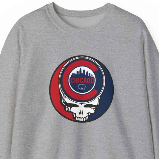 Chicago Cubs Original Stealie Grateful Dead Crewneck Grateful Dead Sweatshirt