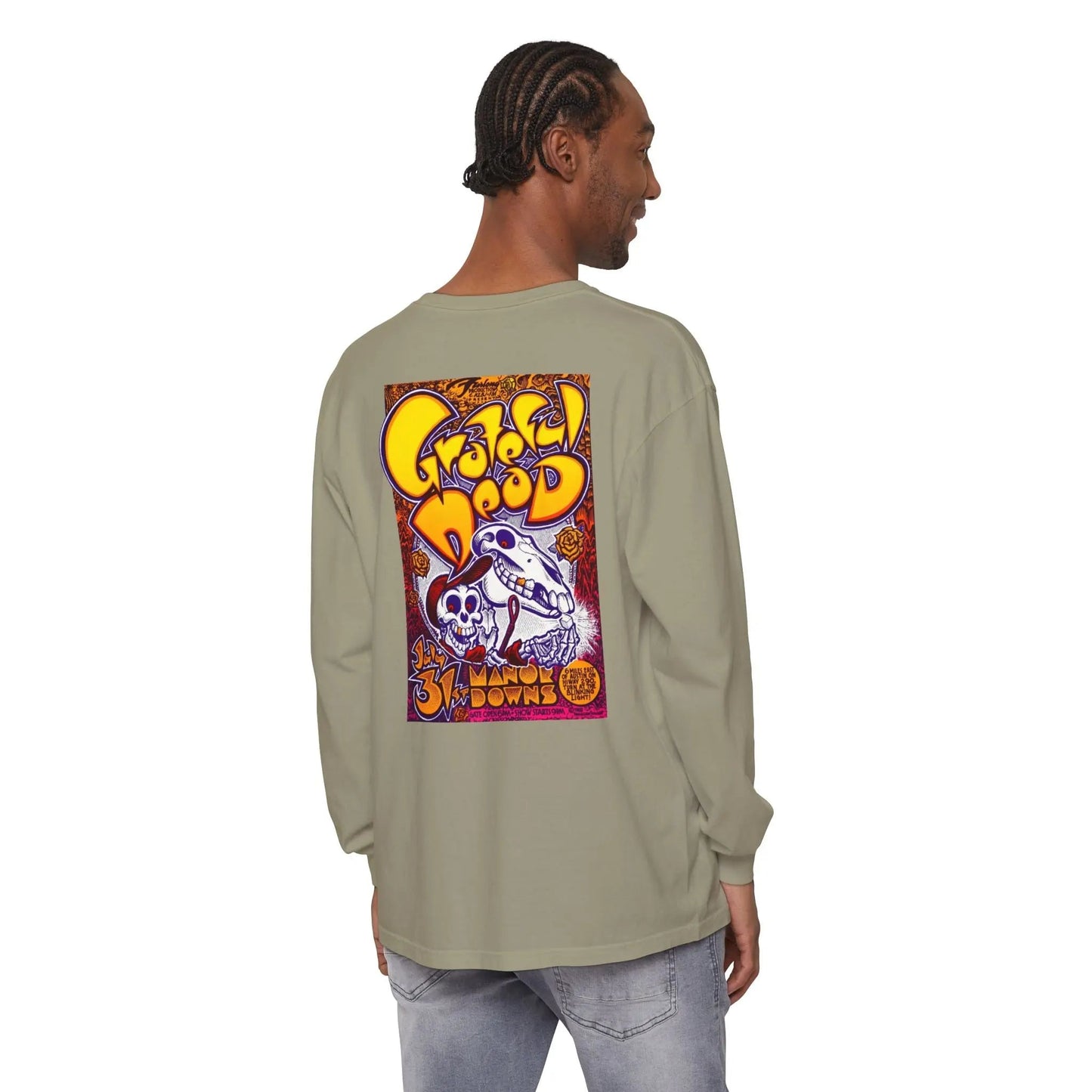 Austin, TX Grateful Dead Concert Garment-Dyed Long Sleeve T-Shirt