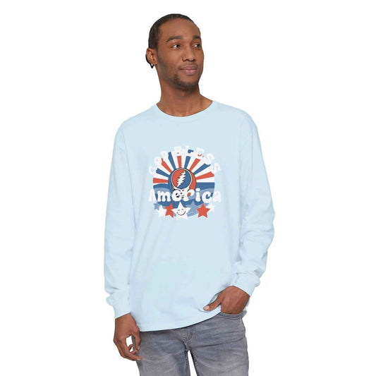 God Bless America Vineyard Collection Garment-Dyed Long Sleeve T-Shirt