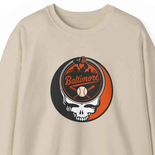 Baltimore Orioles Original Stealie Grateful Dead Crewneck Grateful Dead Sweatshirt