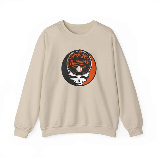 Baltimore Orioles Original Stealie Grateful Dead Crewneck Grateful Dead Sweatshirt