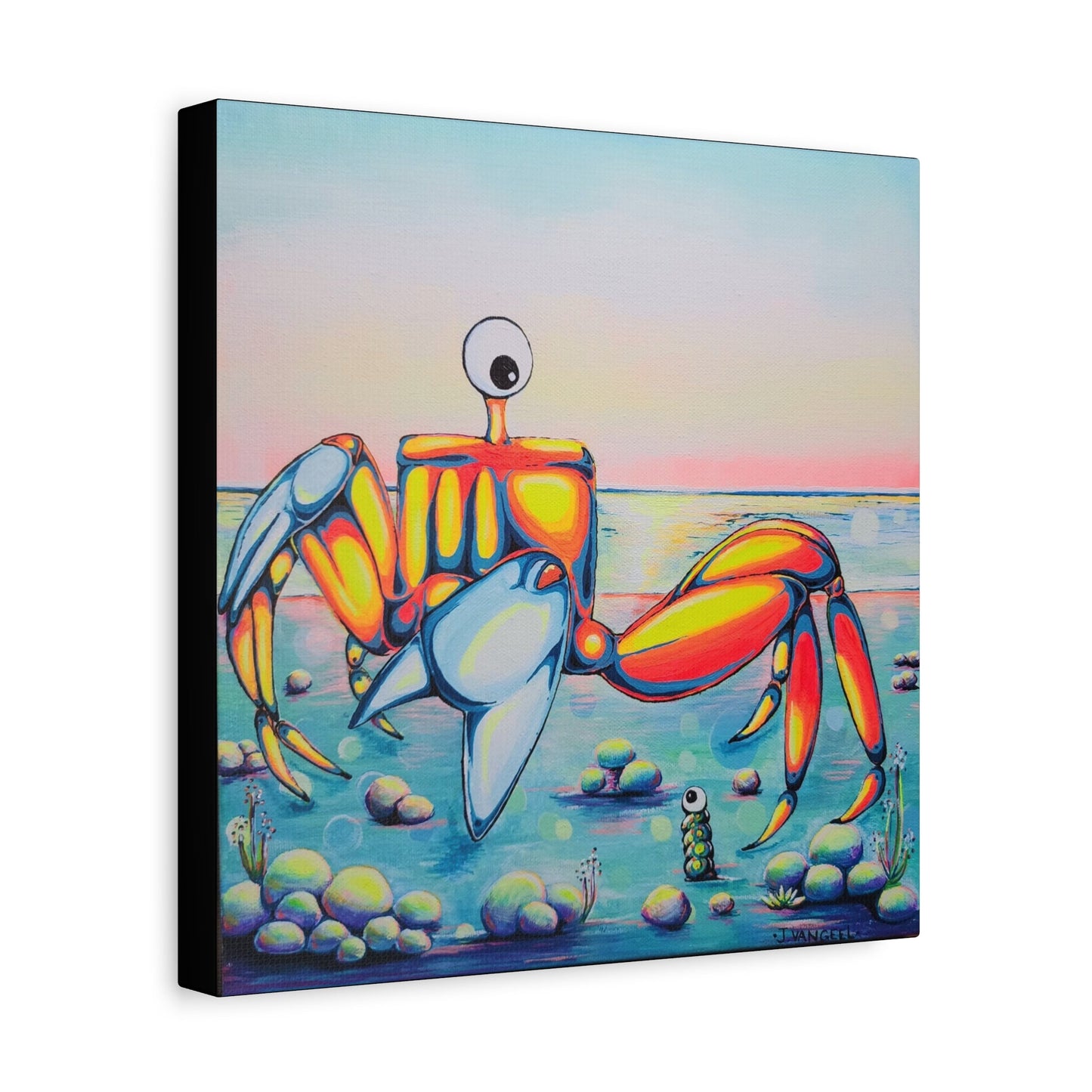Cyclops Crab Original Canvas Art Print, Gift, Ocean Wall Art, Unique, Coastal Home Decor