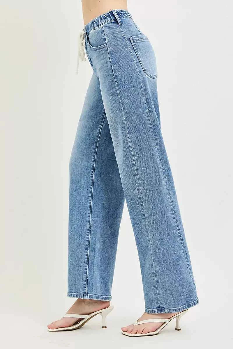 RISEN Relaxed Fit Drawstring Waist Jeans