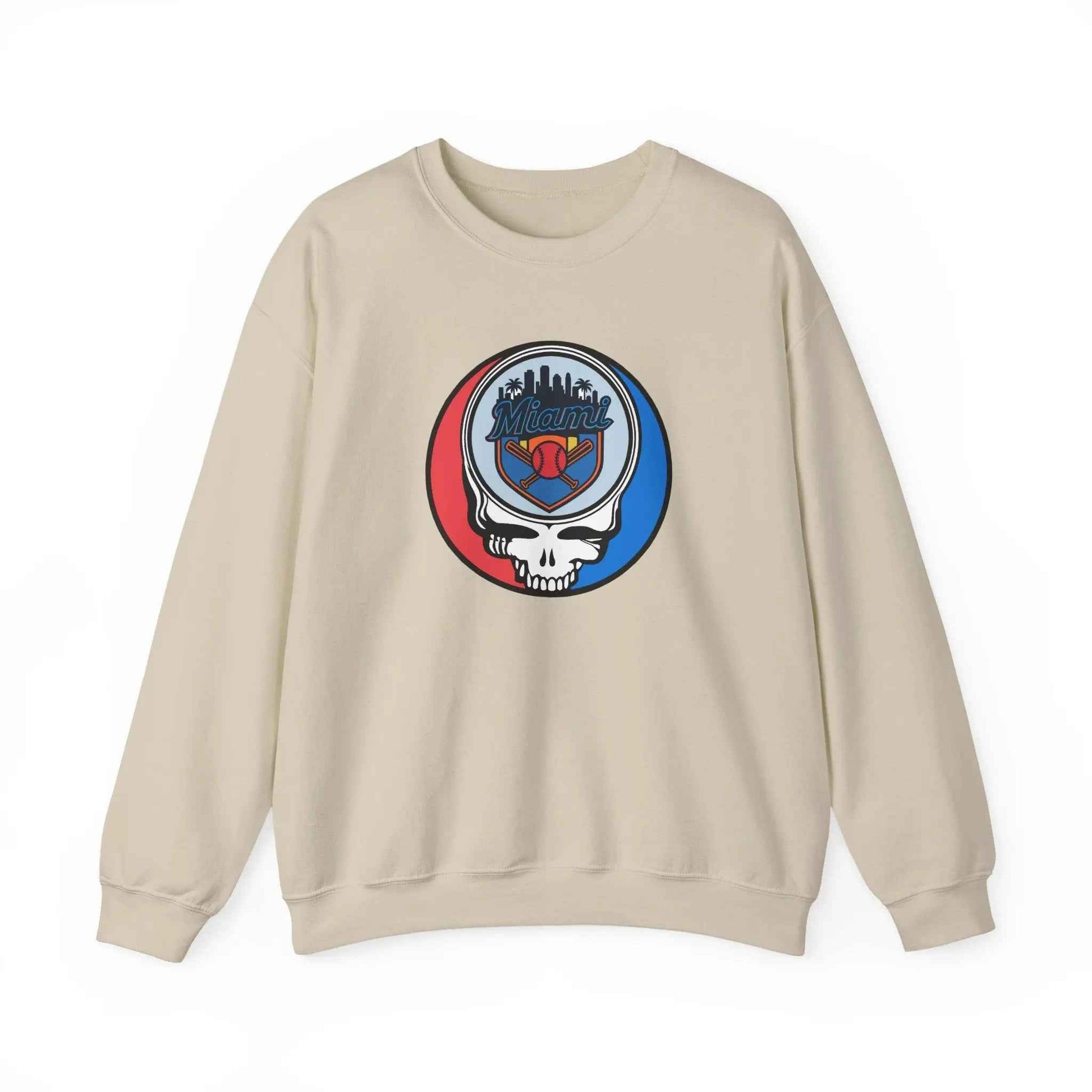 Miami Marlins Original Stealie Grateful Dead Crewneck Grateful Dead Sweatshirt