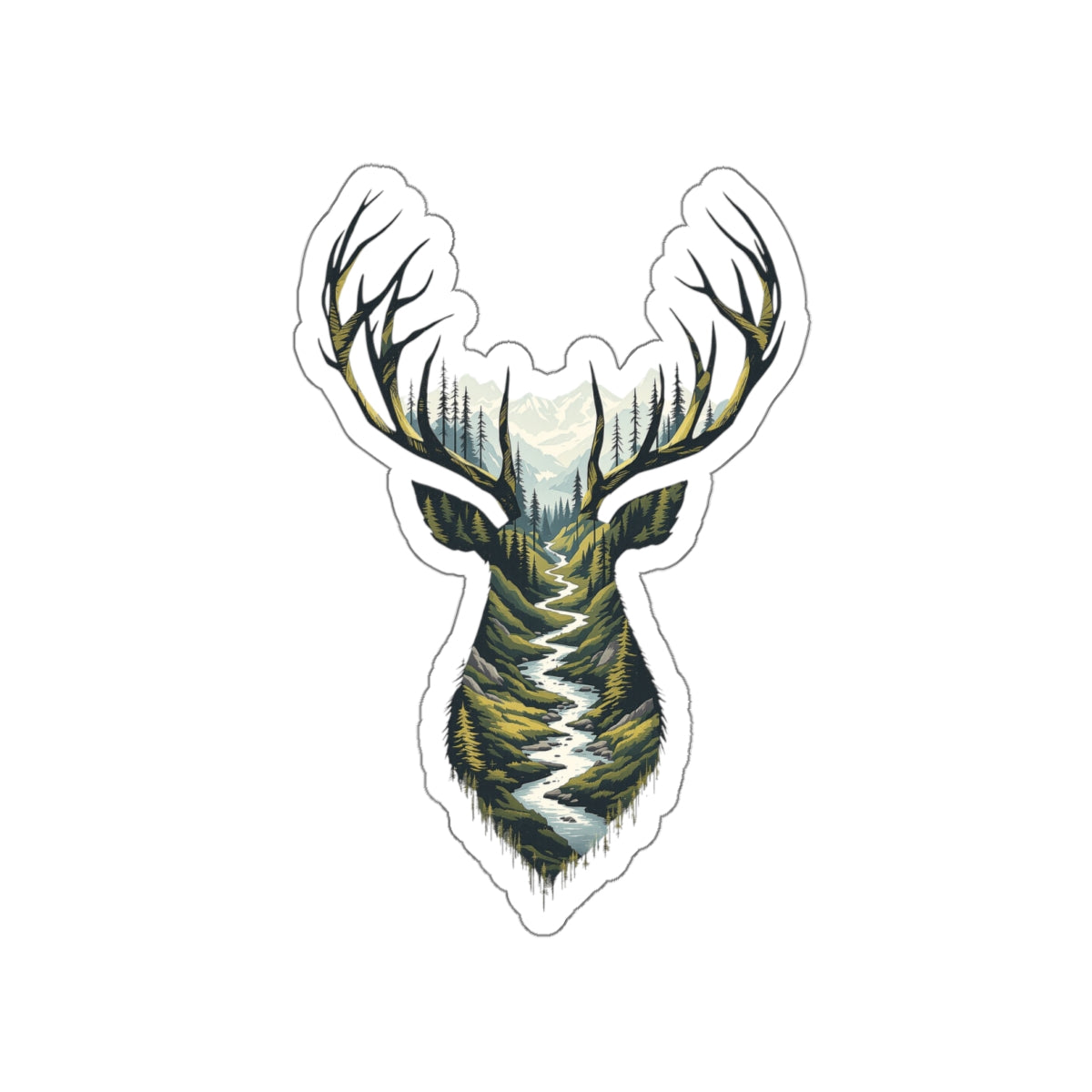 Forest Path Buck Die-Cut Sticker