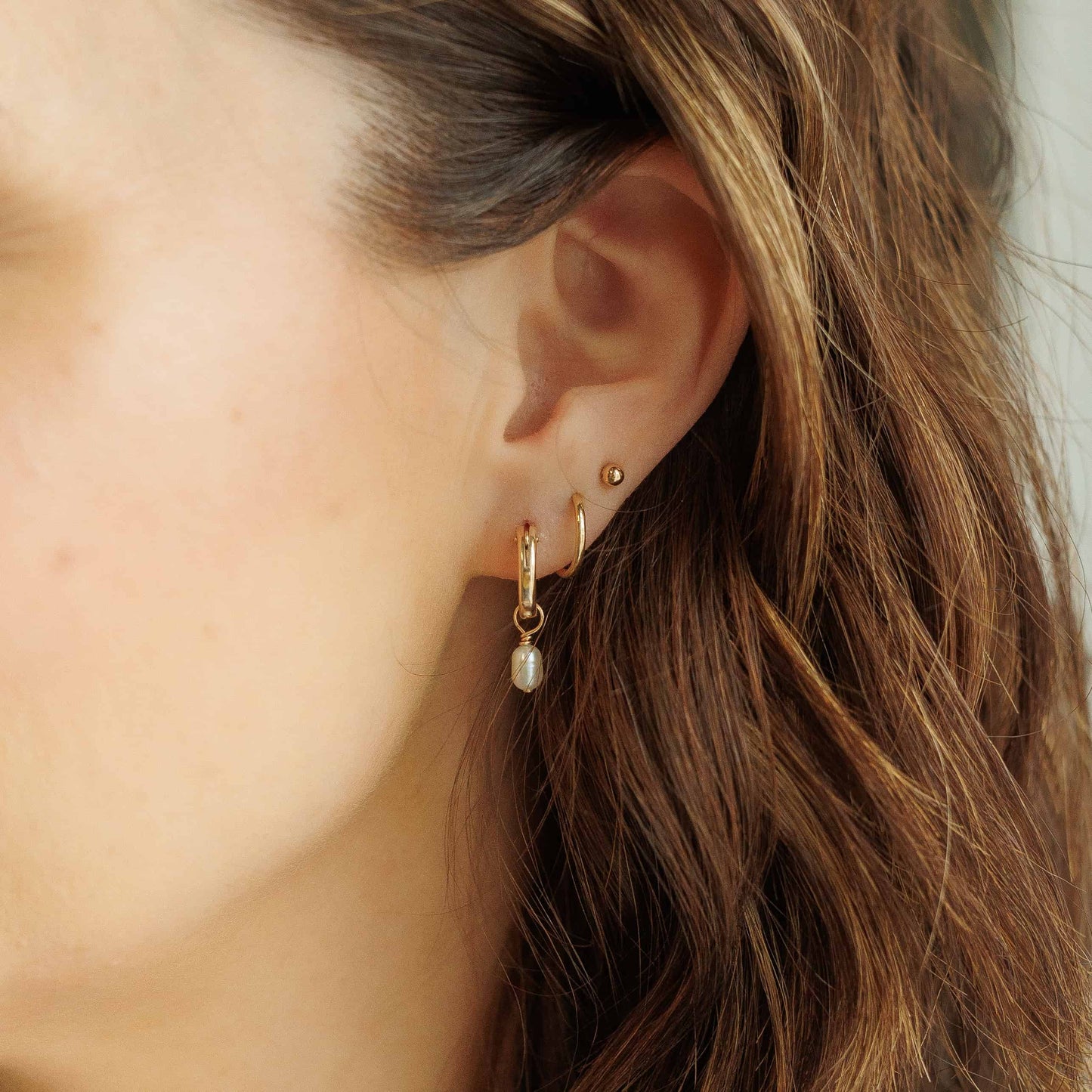 Single Pearl Hoop Charms