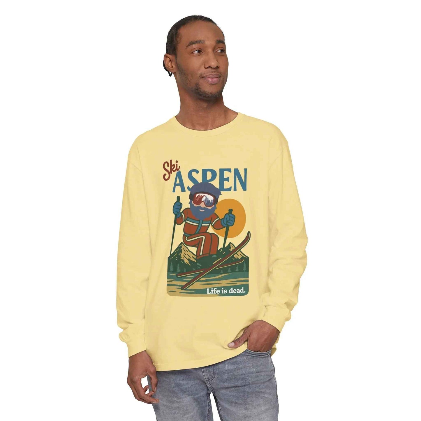 Ski Aspen - Life is dead.® Mountain Collection Garment-Dyed Long Sleeve T-Shirt