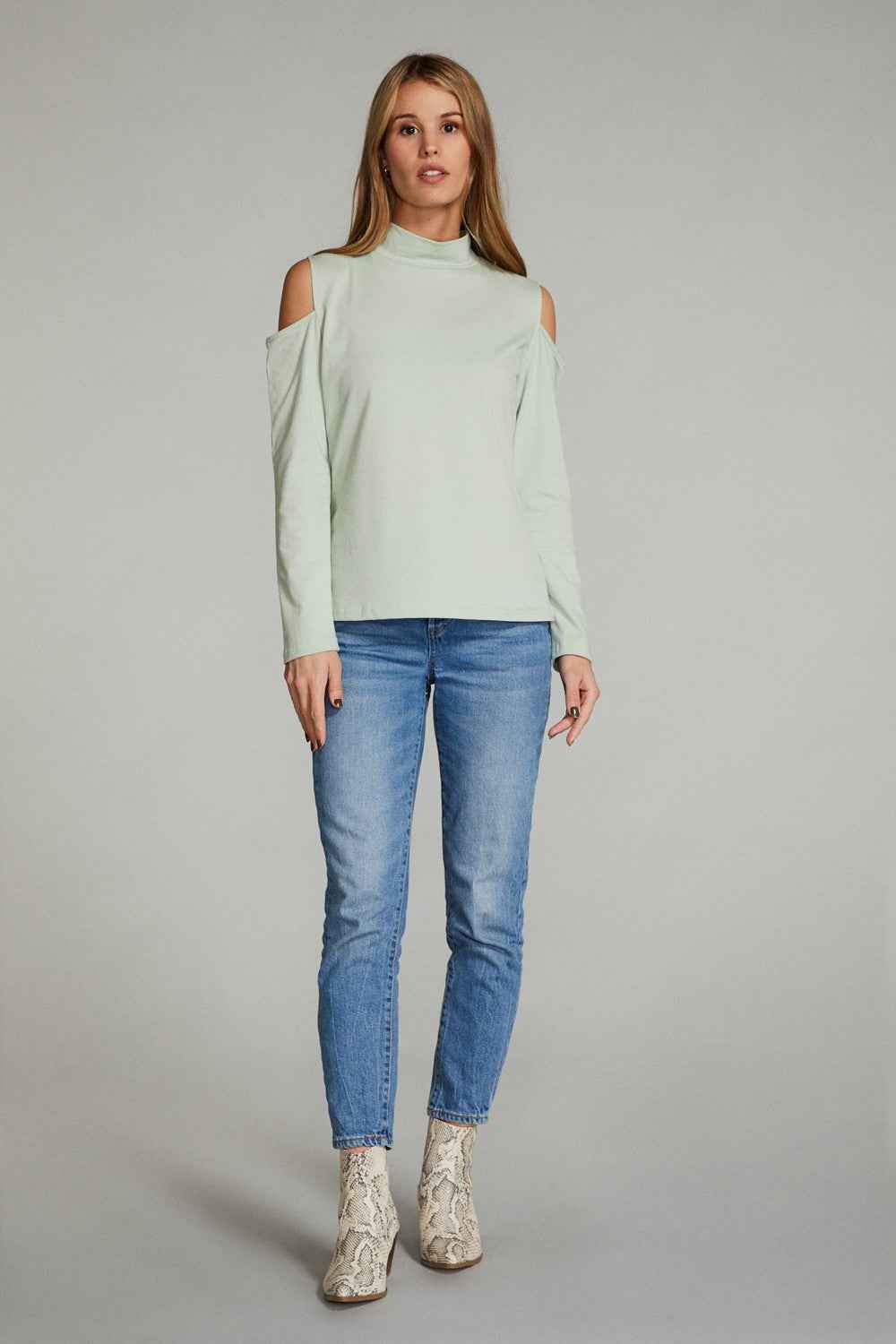 Cold shoulder long sleeve top