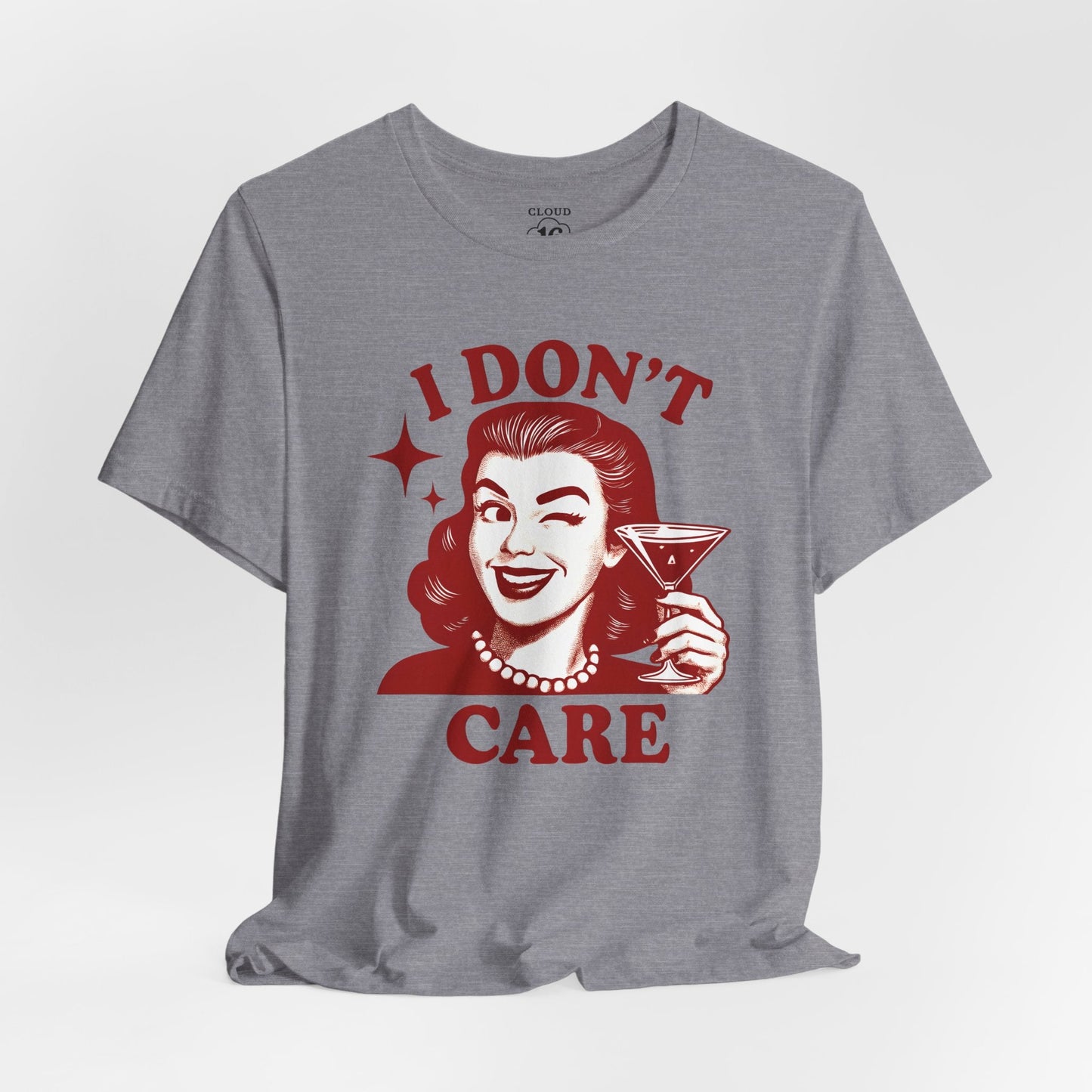 I Don't Care Retro Graphic Tee - Sassy Statement Shirt for Women & Men